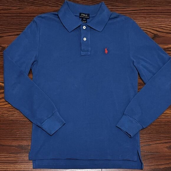 Ralph Lauren Other - Polo‎ Ralph Lauren Boy’s Blue Long Sleeve Shirt Embroidered Logo Size L (14-16)